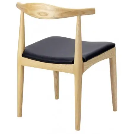 WD-593.NATURAL Krzesło ELBOW naturalne - drewno jesion, ekoskóra czarna