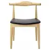 WD-593.NATURAL Krzesło ELBOW naturalne - drewno jesion, ekoskóra czarna