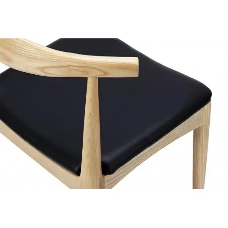 WD-593.NATURAL Krzesło ELBOW naturalne - drewno jesion, ekoskóra czarna
