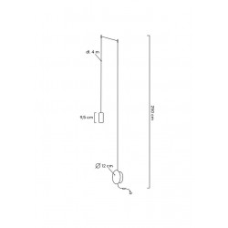 MSE1501100474 Lampa ścienna FLUSSO WALL czarna