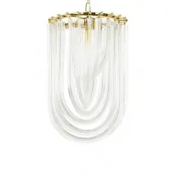 JD9607-S.GOLD Lampa wisząca MURANO S złota - szkło, metal