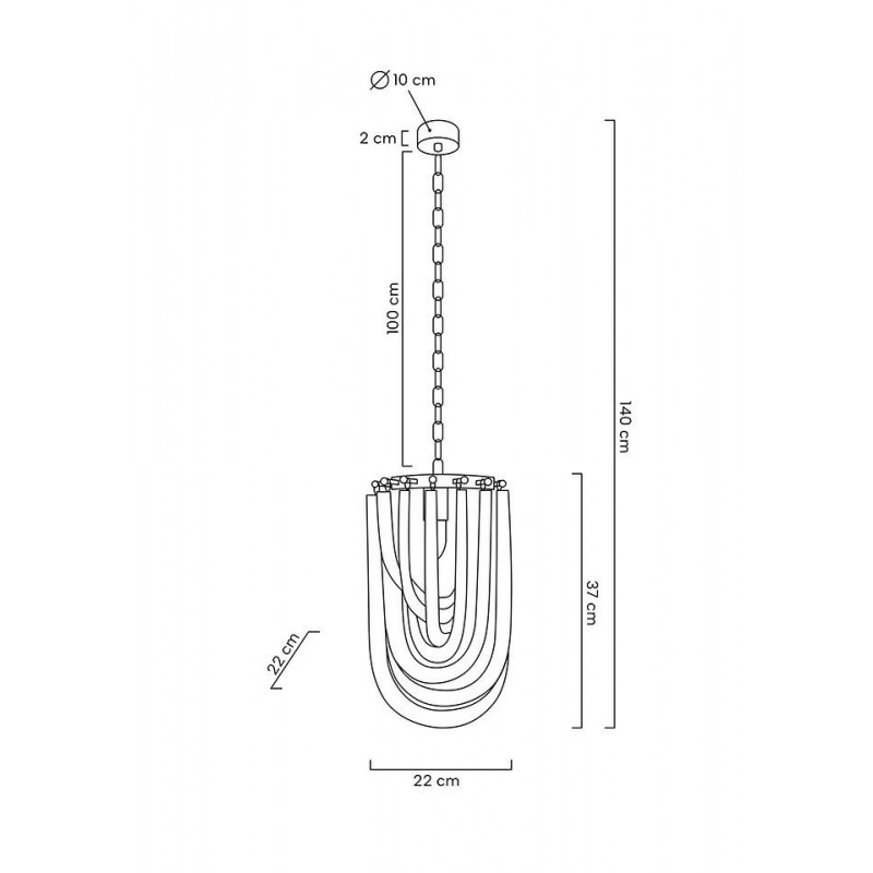 JD9607-S.GOLD Lampa wisząca MURANO S złota - szkło, metal