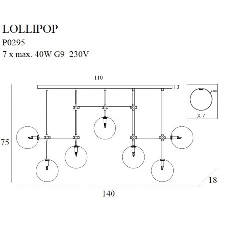 MAXLIGHT P0295 LAMPA WISZĄCA LOLLIPOP