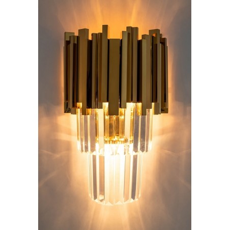 DW-B5688S.WALLGOLD Lampa ścienna IMPERIAL WALL GOLD - stal, kryształ