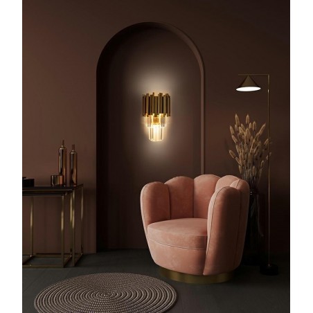 DW-B5688S.WALLGOLD Lampa ścienna IMPERIAL WALL GOLD - stal, kryształ