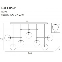 MAXLIGHT P0396  LAMPA WISZĄCA LOLLIPOP BLACK