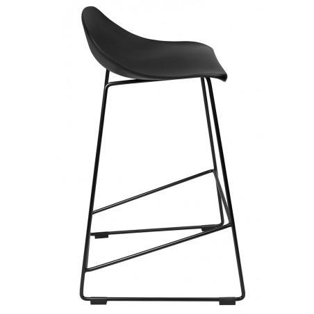 PC-148A Krzesło barowe ROLF czarne 66 cm - polipropylen, metal