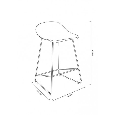 PC-148A Krzesło barowe ROLF czarne 66 cm - polipropylen, metal
