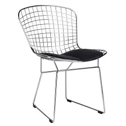 MC-020.CH.B Krzesło NET SOFT chrom - czarna poduszka, metal
