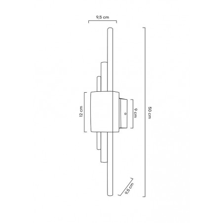 MSE010100358 MOOSEE lampa ścienna EVANS czarna / złota
