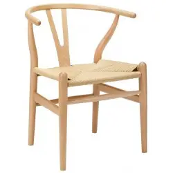 KH1501100117 Krzesło WISHBONE natural - drewno bukowe, naturalne włókno