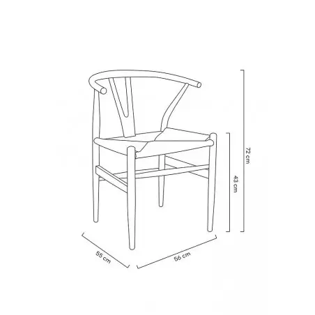 KH1501100117 Krzesło WISHBONE natural - drewno bukowe, naturalne włókno