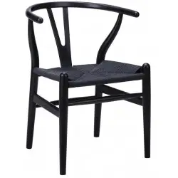 KH1501100119 Krzesło WISHBONE czarne - drewno bukowe, czarne włókno
