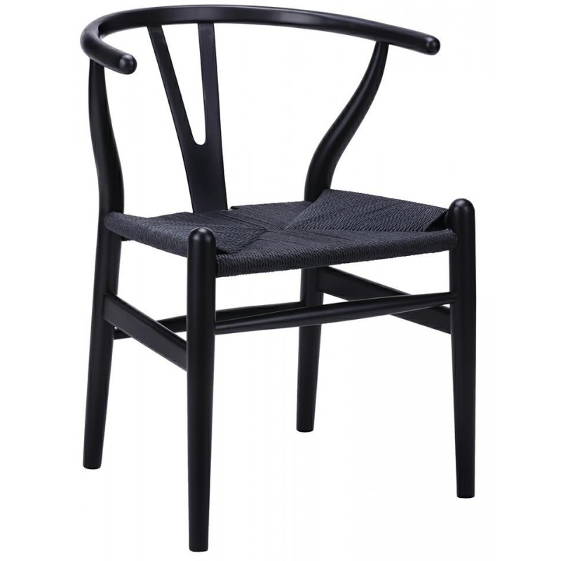KH1501100119 Krzesło WISHBONE czarne - drewno bukowe, czarne włókno KH1501100119 Krzesło WISHBONE czarne - drewno bukowe, czarne włókno