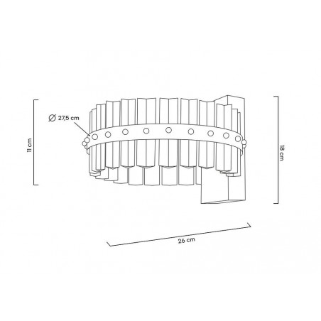MSE01040015 MOOSEE lampa ścienna SATURNUS WALL złota - LED, kryształ, stal szczotkowana
