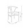 KH1501100118 Krzesło WISHBONE czarne - drewno bukowe, naturalne włókno