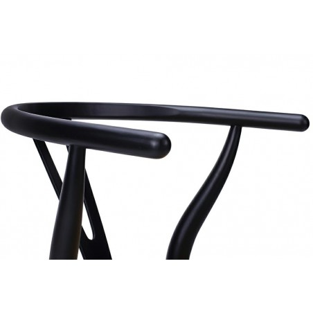 KH1501100118 Krzesło WISHBONE czarne - drewno bukowe, naturalne włókno