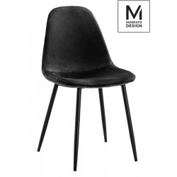 PM069.BLACK.VELVET MODESTO krzesło LUCY czarne - welur, metal