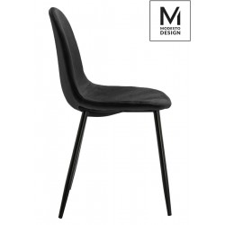 PM069.BLACK.VELVET MODESTO krzesło LUCY czarne - welur, metal