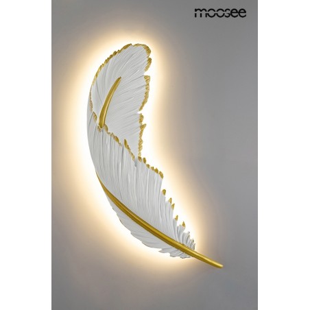 MSE010100388 MOOSEE lampa ścienna PIÓRKO  biała / złota