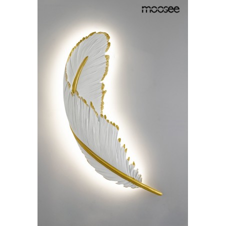 MSE010100388 MOOSEE lampa ścienna PIÓRKO  biała / złota