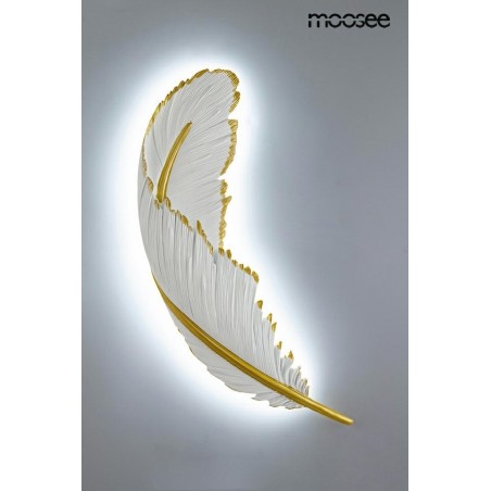 MSE010100388 MOOSEE lampa ścienna PIÓRKO  biała / złota