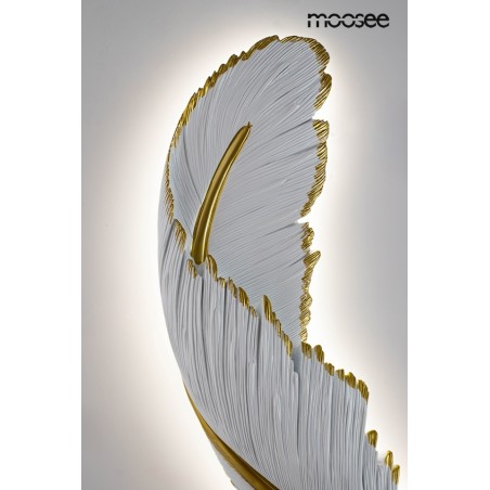 MSE010100388 MOOSEE lampa ścienna PIÓRKO  biała / złota