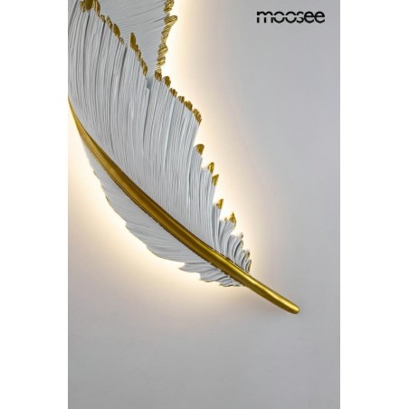 MSE010100388 MOOSEE lampa ścienna PIÓRKO  biała / złota