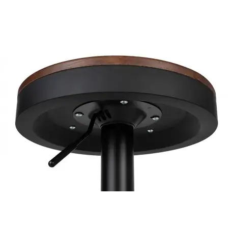 KH010100966 Krzesło barowe VOLT regulowane czarne / ciemny wiąz