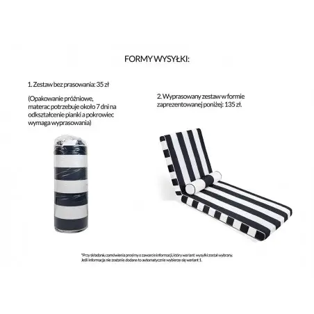 5900168832312 Materac ogrodowy AZURE z poduszką biało-czarny