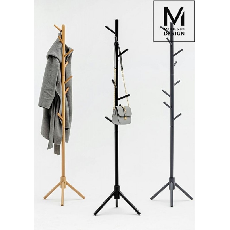 281.NATURAL MODESTO wieszak stojący STICK naturalny - drewno bukowe