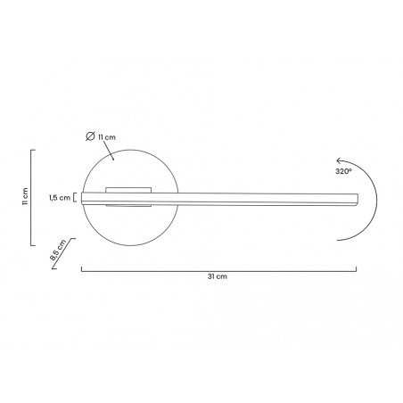 MSE010100334 MOOSEE lampa ścienna HORIZON czarna