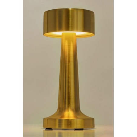 LEE.GOLD Lampa biurkowa LEE złota - wbudowana bateria, LED