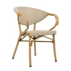 KH1501100220 Krzesło CAFE BISTRO PARIS ARM jasnobrązowe rattan