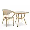 KH1501100220 Krzesło CAFE BISTRO PARIS ARM jasnobrązowe rattan