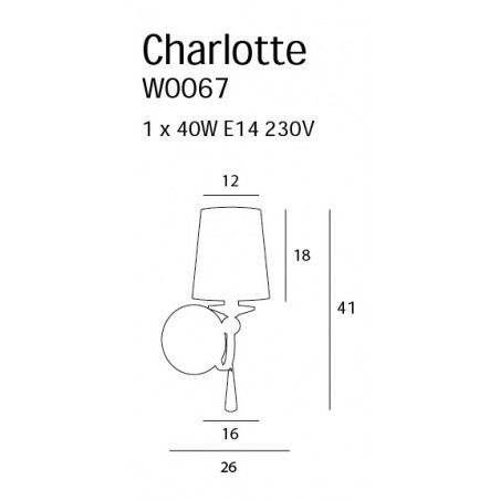 MAXLIGHT W0067 KINKIET CHARLOTTE