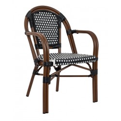 KH1501100174 Krzesło CAFE PARIS ARM brązowe rattan