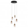 Lampa Wisząca Tasa Round 5xLED czarna PL0144-5 YASKR