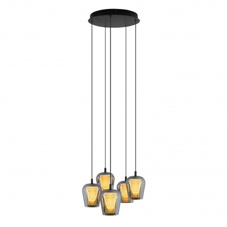 Lampa Wisząca Keso Round 5xLED czarna PL0142-5 YASKR