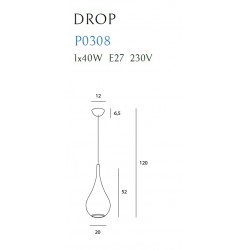 MAXLIGHT P0308 LAMPA WISZĄCA DROP ZŁOTA