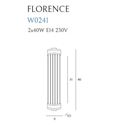 MAXLIGHT W0241 KINKIET FLORENCE CHROM