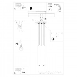 Lampa wisząca PASTELO 5P beżowa SL.1516 Sollux