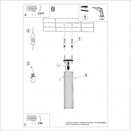 Plafon KARBON 30 biały SL.1532 Sollux