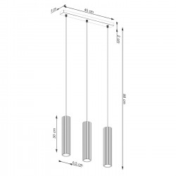Lampa wisząca KARBON 3L biały SL.1537 Sollux