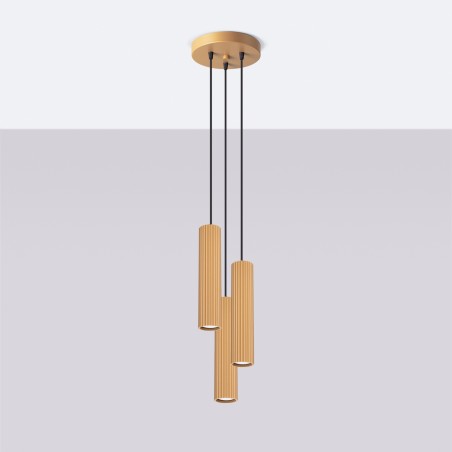 Lampa wisząca KARBON 3P złoty SL.1557 Sollux