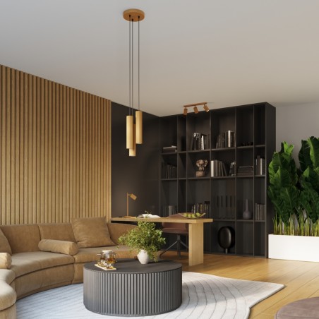 Lampa wisząca KARBON 3P złoty SL.1557 Sollux