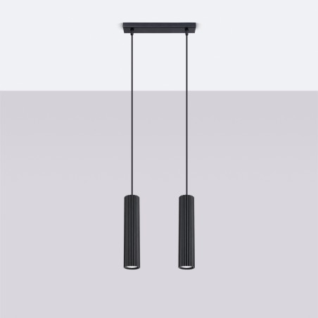 Lampa wisząca KARBON 2 czarny SL.1574 Sollux