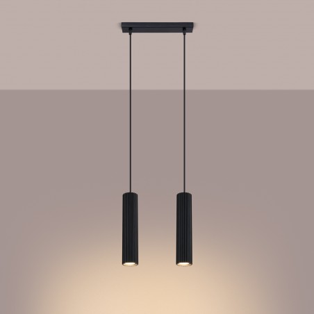 Lampa wisząca KARBON 2 czarny SL.1574 Sollux