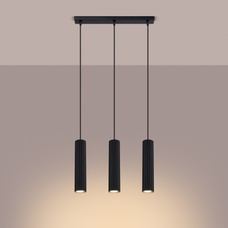 Lampa wisząca KARBON 3L czarny SL.1575 Sollux