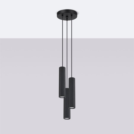Lampa wisząca KARBON 3P czarny SL.1576 Sollux